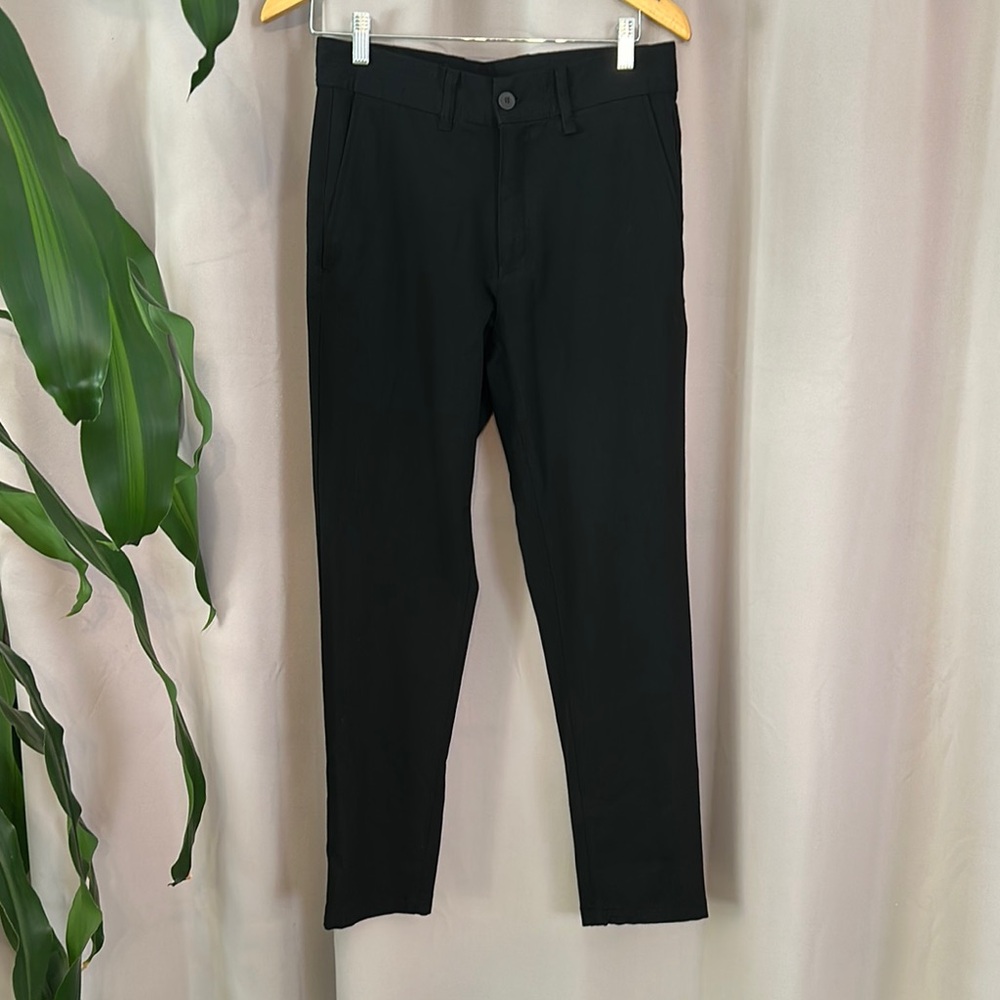 Zara Black Chinos Smooth Fabric Straight Cut